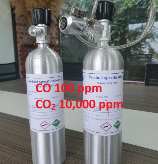 Chai khí CO 100 ppm CO2 10000 ppm