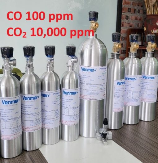 Chai khí CO 100 ppm CO2 10000 ppm