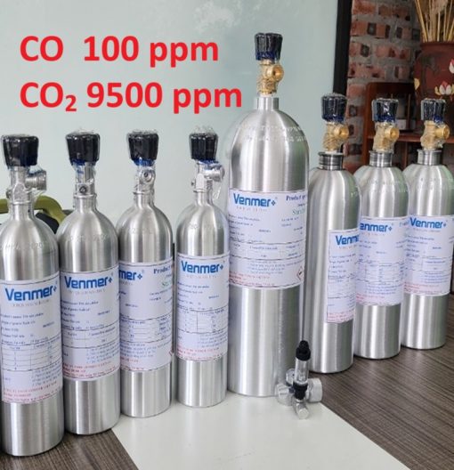 Chai khí CO 100 ppm CO2 9500 ppm