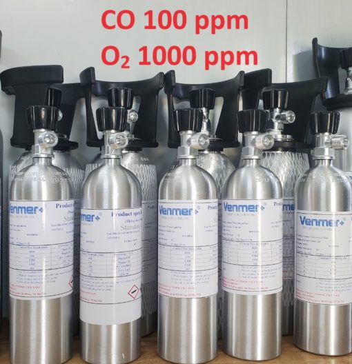 Bình khí CO 100 ppm O2 1000 ppm