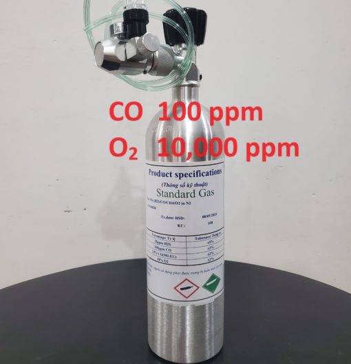 Bình khí CO 100 ppm O2 10000 ppm