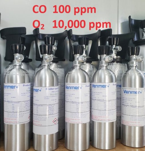 Bình khí CO 100 ppm O2 10000 ppm