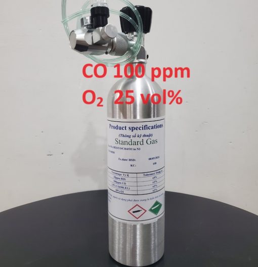 Bình khí CO 100 ppm O2 25 vol%