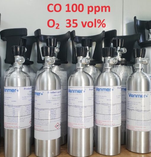 Bình khí CO 100 ppm O2 35 vol%