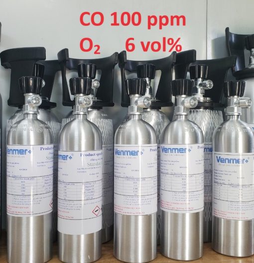 Bình khí CO 100 ppm O2 6 vol%