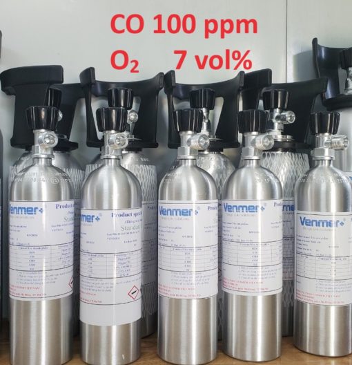 Bình khí CO 100 ppm O2 7 vol%