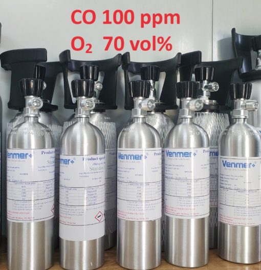 Bình khí CO 100 ppm O2 70 vol%