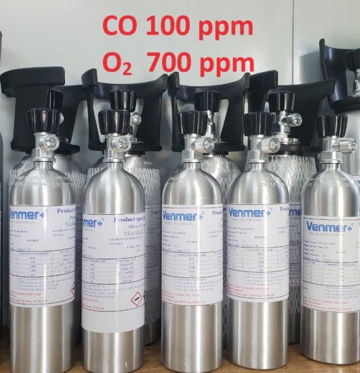 Bình khí CO 100 ppm O2 700 ppm