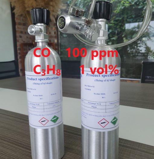 Chai khí CO 100 ppm C3H8 1 vol% hiệu chuẩn