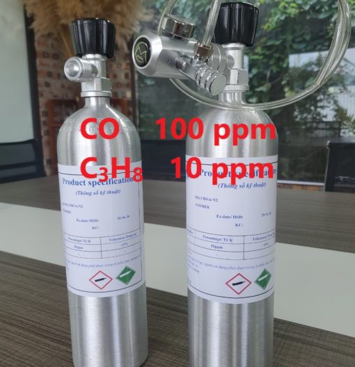 Chai khí CO 100 ppm C3H8 10 ppm hiệu chuẩn