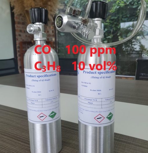 Chai khí CO 100 ppm C3H8 10 vol% hiệu chuẩn