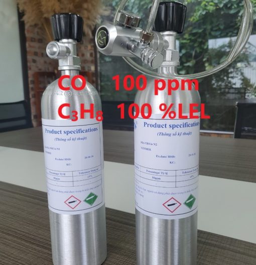 Chai khí CO 100 ppm C3H8 100 %LEL hiệu chuẩn