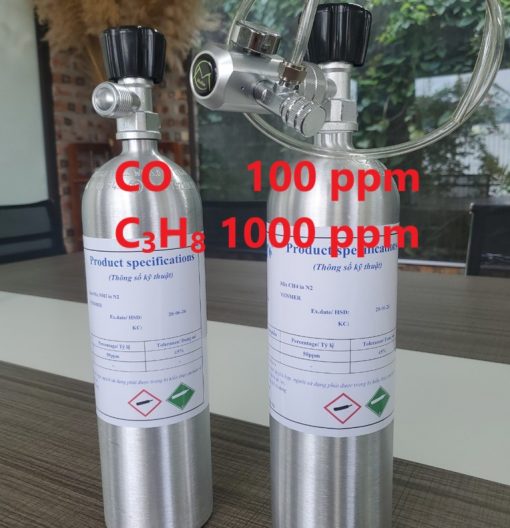 Chai khí CO 100 ppm C3H8 1000 ppm hiệu chuẩn