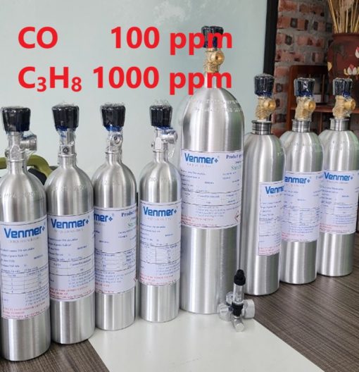 Chai khí CO 100 ppm C3H8 1000 ppm hiệu chuẩn