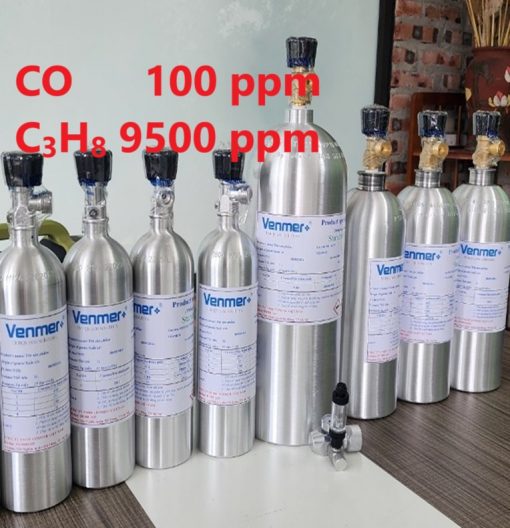 Chai khí CO 100 ppm C3H8 9500 ppm hiệu chuẩn