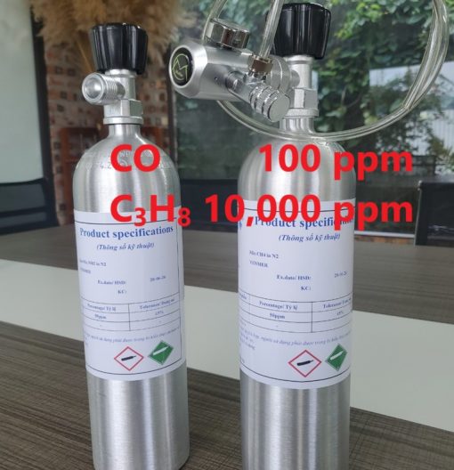 Chai khí CO 100 ppm C3H8 10000 ppm hiệu chuẩn