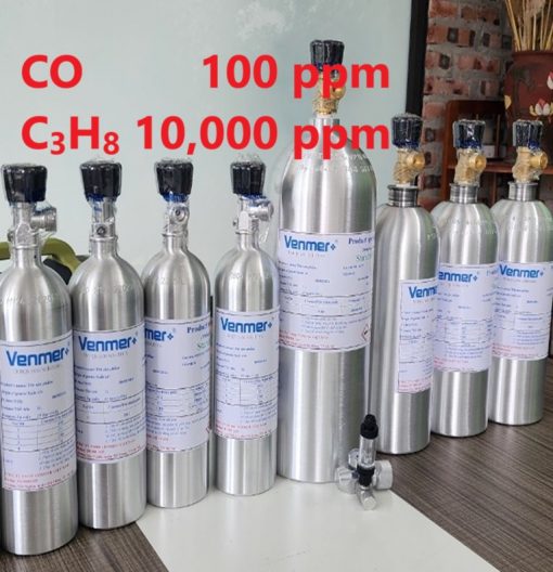 Chai khí CO 100 ppm C3H8 10000 ppm hiệu chuẩn