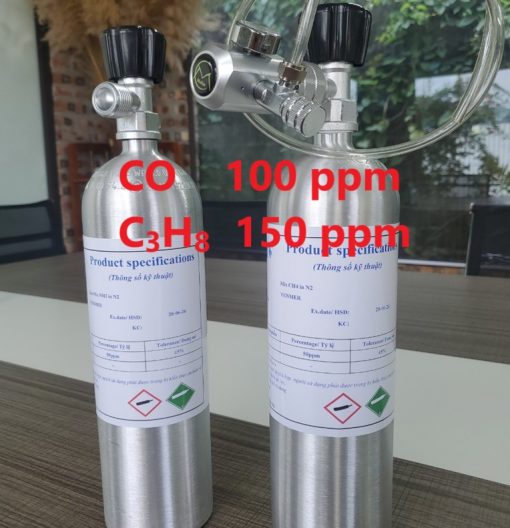 Chai khí CO 100 ppm C3H8 150 ppm hiệu chuẩn