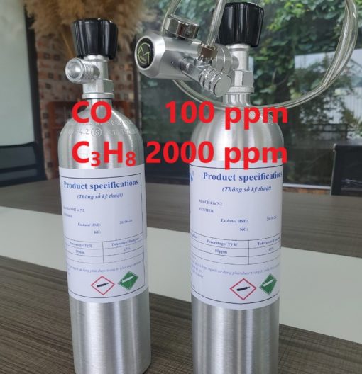 Chai khí CO 100 ppm C3H8 2000 ppm hiệu chuẩn