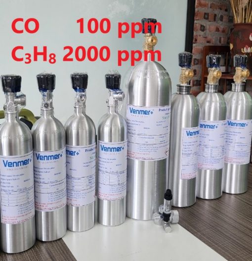 Chai khí CO 100 ppm C3H8 2000 ppm hiệu chuẩn