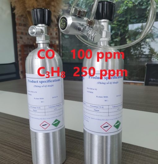 Chai khí CO 100 ppm C3H8 250 ppm hiệu chuẩn