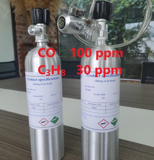 Chai khí CO 100 ppm C3H8 30 ppm hiệu chuẩn