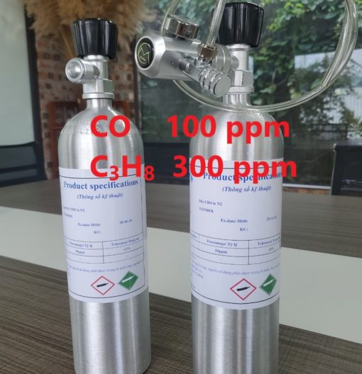 Chai khí CO 100 ppm C3H8 300 ppm hiệu chuẩn