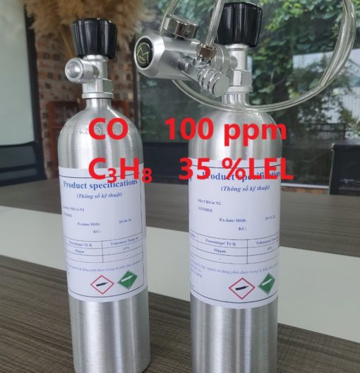 Chai khí CO 100 ppm C3H8 35 %LEL hiệu chuẩn