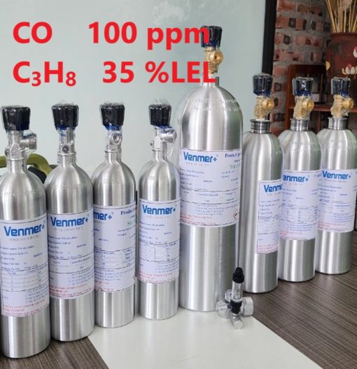 Chai khí CO 100 ppm C3H8 35 %LEL hiệu chuẩn