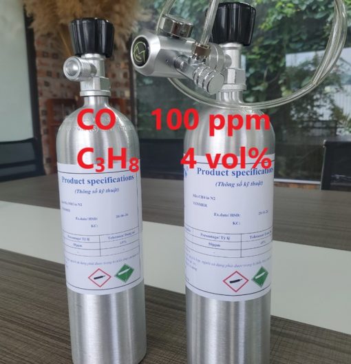 Chai khí CO 100 ppm C3H8 4 vol% hiệu chuẩn