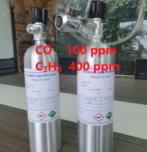 Chai khí CO 100 ppm C3H8 400 ppm hiệu chuẩn