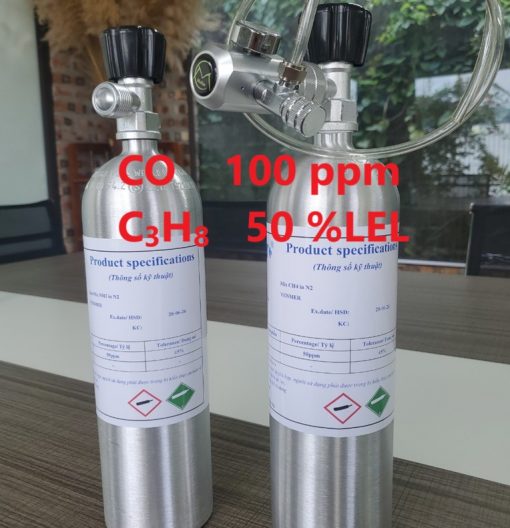 Chai khí CO 100 ppm C3H8 50 %LEL hiệu chuẩn