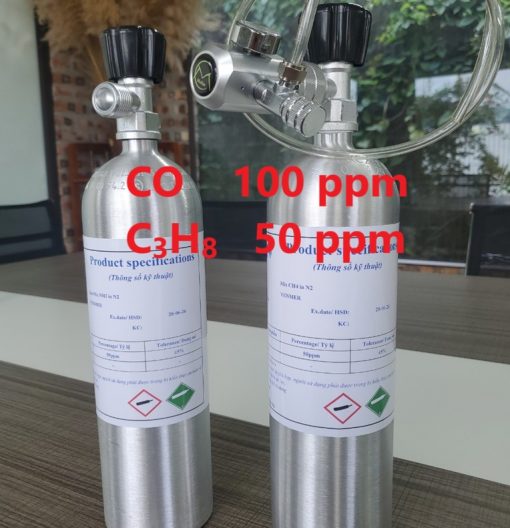 Chai khí CO 100 ppm C3H8 50 ppm hiệu chuẩn