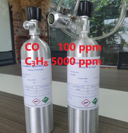 Chai khí CO 100 ppm C3H8 5000 ppm hiệu chuẩn