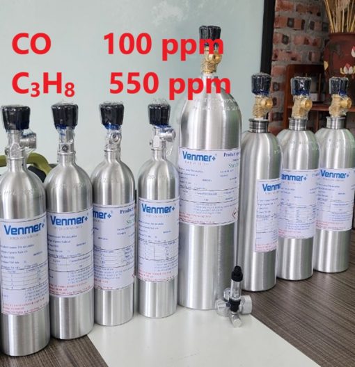 Chai khí CO 100 ppm C3H8 550 ppm hiệu chuẩn