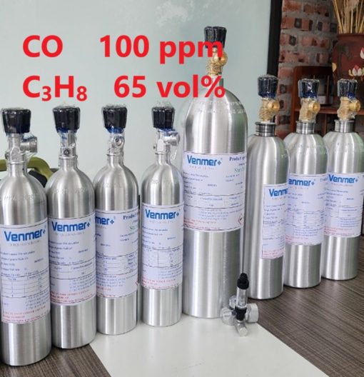 Chai khí CO 100 ppm C3H8 65 vol% hiệu chuẩn