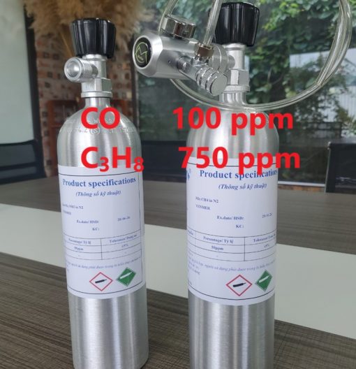 Chai khí CO 100 ppm C3H8 750 ppm hiệu chuẩn