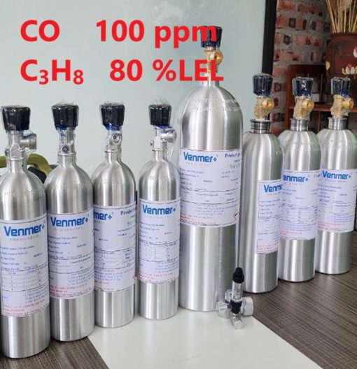 Chai khí CO 100 ppm C3H8 80 %LEL hiệu chuẩn