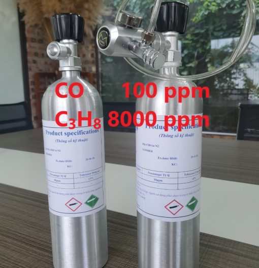 Chai khí CO 100 ppm C3H8 8000 ppm hiệu chuẩn