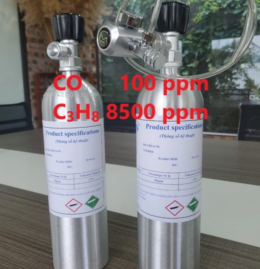 Chai khí CO 100 ppm C3H8 8500 ppm hiệu chuẩn