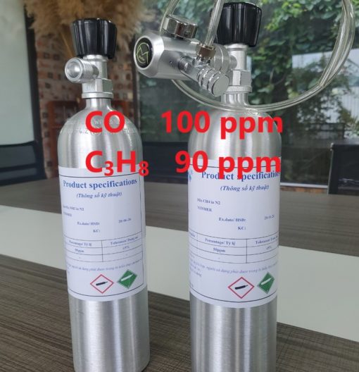 Chai khí CO 100 ppm C3H8 90 ppm hiệu chuẩn