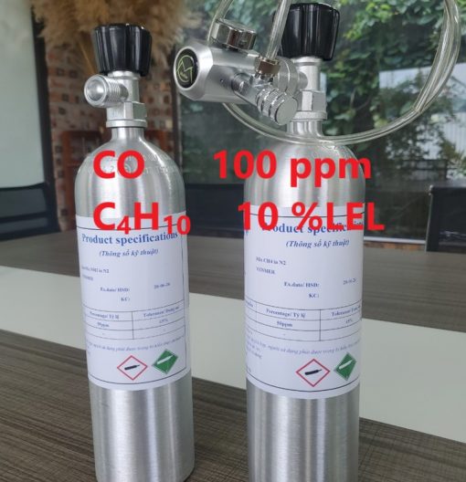 Chai khí CO 100 ppm C4H10 10 %LEL hiệu chuẩn