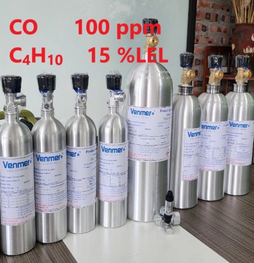 Chai khí CO 100 ppm C4H10 15 %LEL hiệu chuẩn