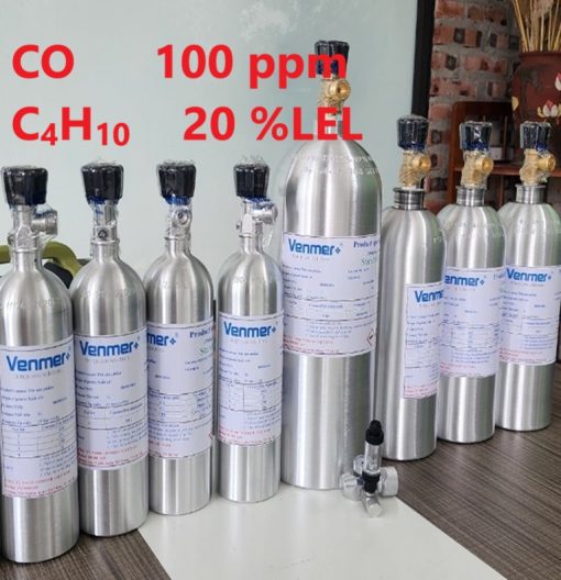 Chai khí CO 100 ppm C4H10 20 %LEL hiệu chuẩn