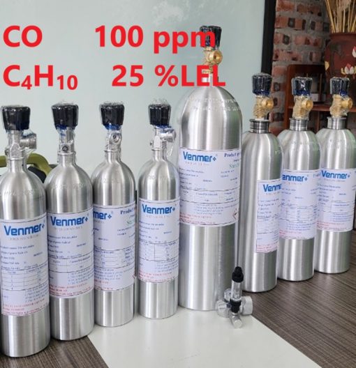 Chai khí CO 100 ppm C4H10 25 %LEL hiệu chuẩn