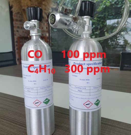 Chai khí CO 100 ppm C4H10 300 ppm hiệu chuẩn