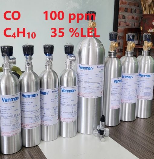 Chai khí CO 100 ppm C4H10 35 %LEL hiệu chuẩn