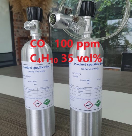 Chai khí CO 100 ppm C4H10 35 vol% hiệu chuẩn