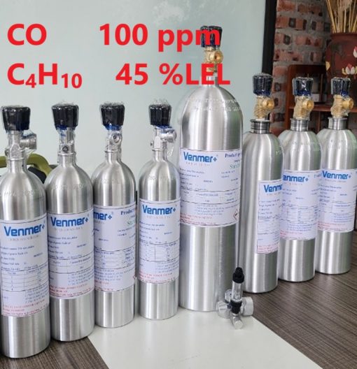 Chai khí CO 100 ppm C4H10 45 %LEL hiệu chuẩn