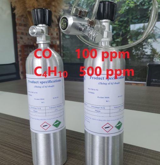 Chai khí CO 100 ppm C4H10 500 ppm hiệu chuẩn